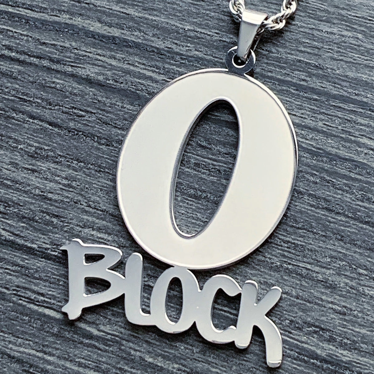 Etched 'O Block' Necklace – Legends Never Die Jewelry™