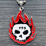 'Flaming 999 Skull' Necklace