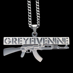 Etched 'G59 AK' Necklace