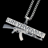 Etched 'G59 AK' Necklace