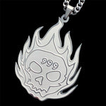 'Flaming 999 Skull' Necklace