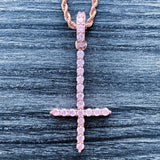 Pink Rose 'Cross' Necklace