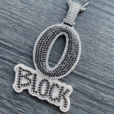 Iced Black 'O Block' Necklace
