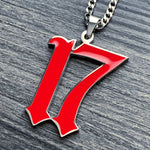 Red '17' Necklace