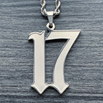 Etched '17' Necklace