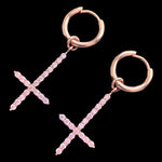 Pink Rose 'Cross' Earring