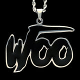 Black 'WOO' Necklace