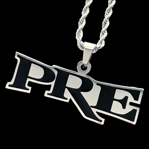 Black 'P.R.E.' Necklace