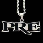 Black 'P.R.E.' Necklace